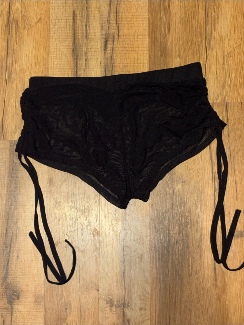 Black Women's Mesh Side-Tie Briefs - Unbranded
